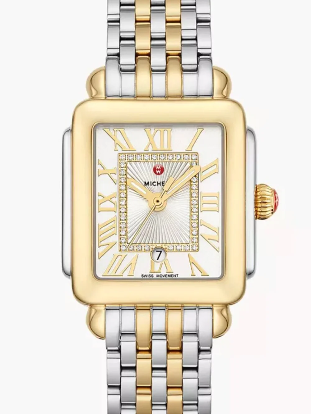 Michele Deco Madison Mid Two Tone Gold Diamond Dial MWW06G000013 31mm Watch